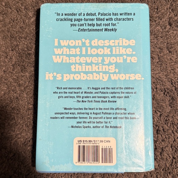 Wonder by R.J. Palacio Book - Picture 3 of 8